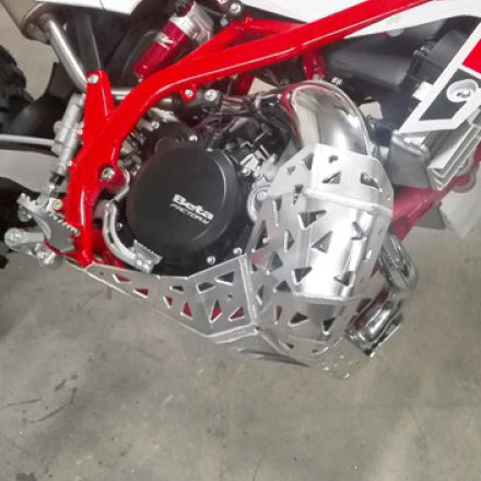 Skid plate with exhaust pipe guard and plastic bottom for Beta X-Trainer
